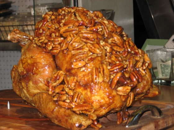 A honey-pecan-flavored, deep-fried turkey from Jive Turkey, Brooklyn, N.Y.